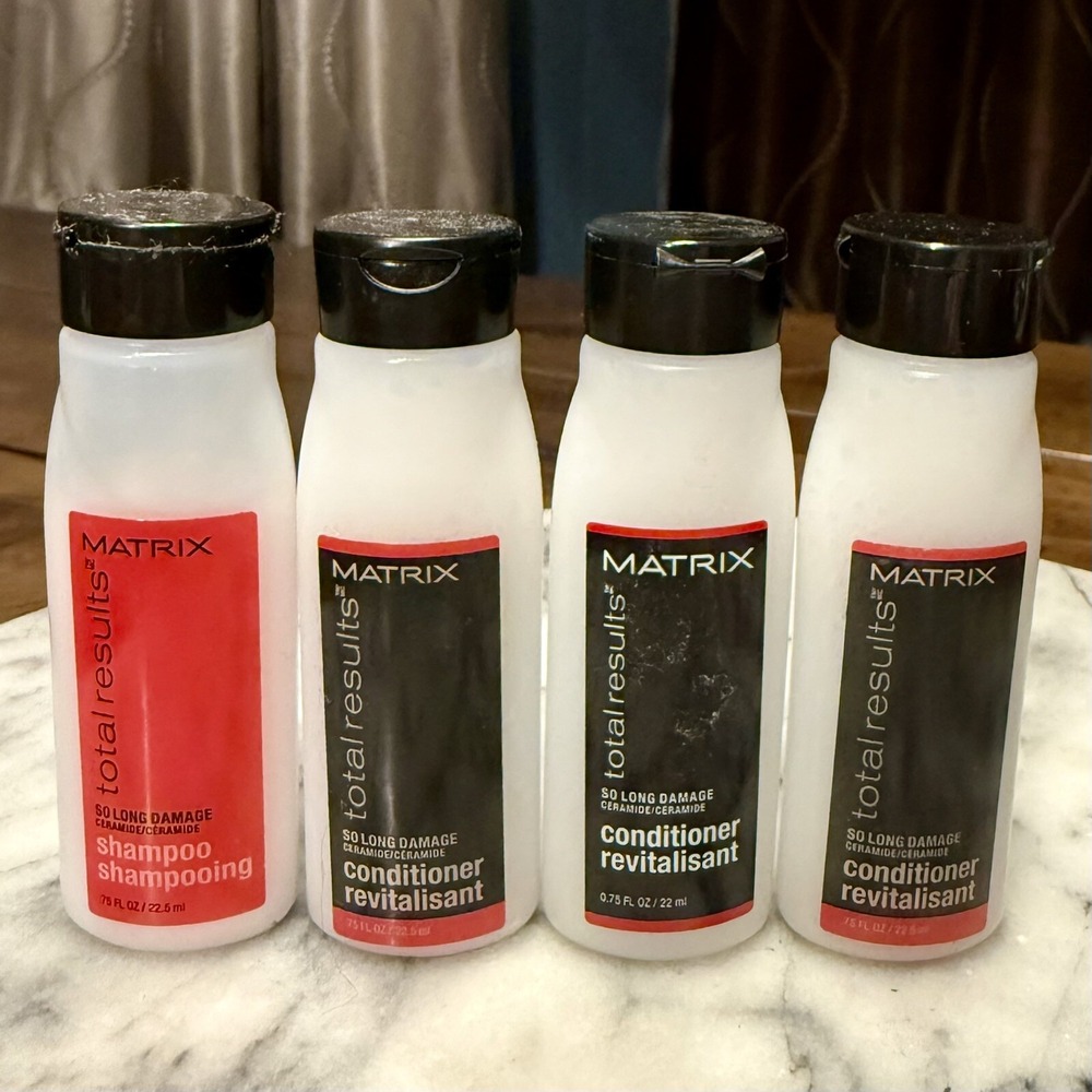 Lot of 4 Matrix Total Results Shampoo Conditioner Lotion Hotel Travel Size